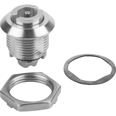 Kipp Quarter-Turn Lock Small Version, D=28, H=18, Stainless Steel 1.4401, Comp:Stainless Steel K1351.4318